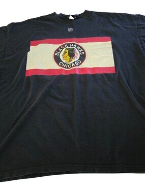 Reebok Chicago Black Hawks NHL Front Print T-shirt (2XL)